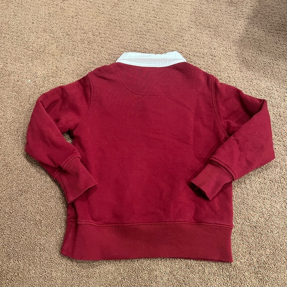 Hanna Andersson Boys Burgundy Top With White Collar Size 5 — image 4 of 4